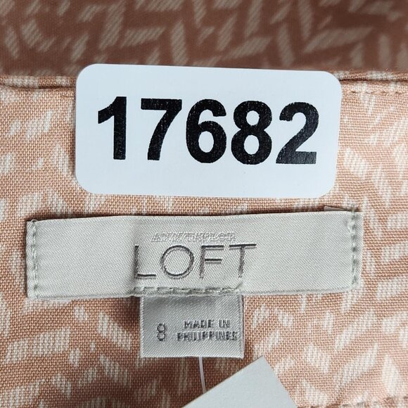 Ann Taylor LOFT Skirt Womens 8 Pink Tan Cotton Blend Pencil Knee Length NEW - Picture 9 of 10